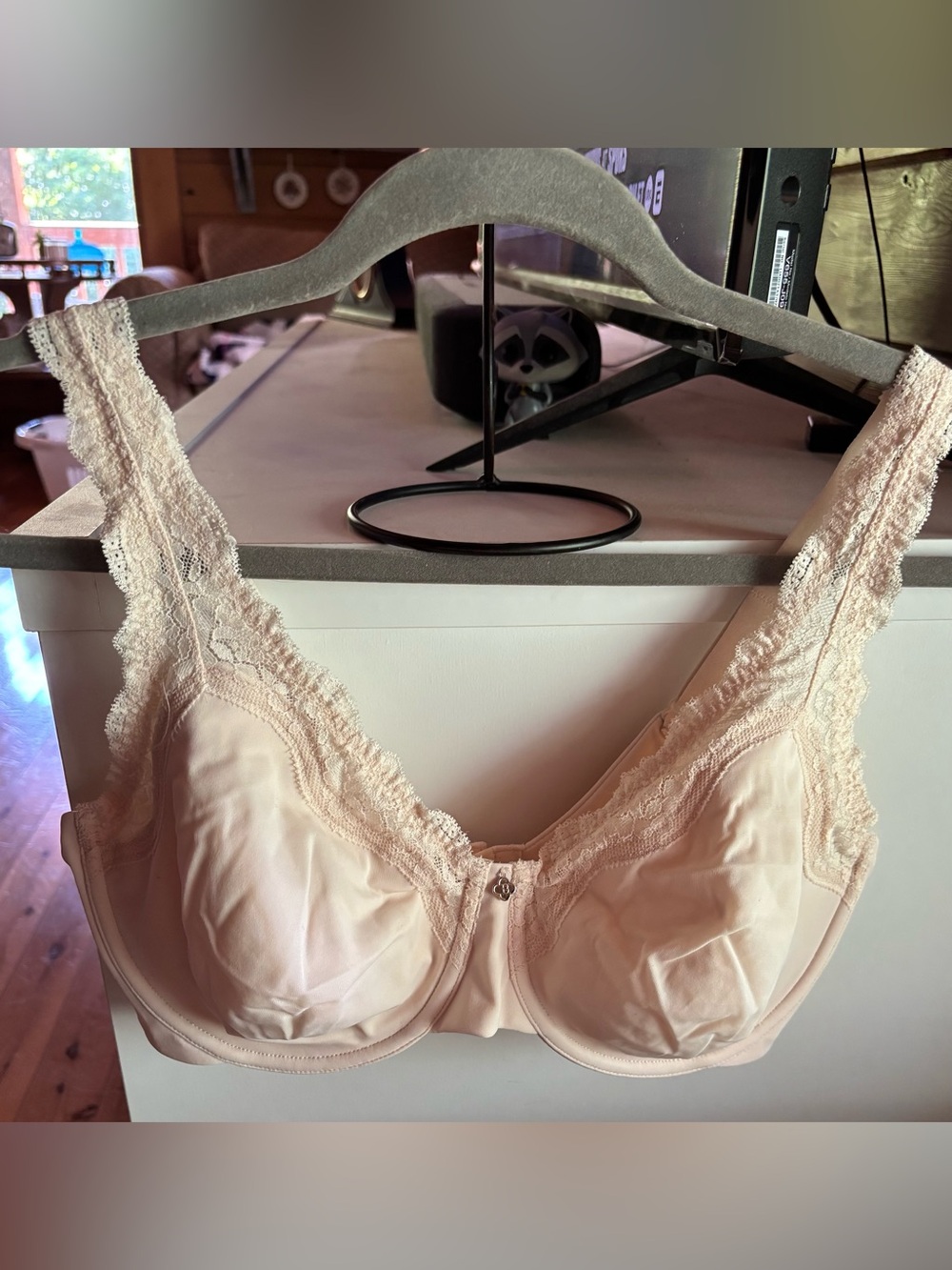 Breezies Unlined Underwire Support Bra with Lace Trim A606724 in Cream 36D -NWOT